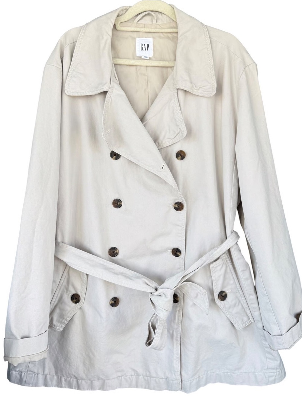 GAP Cream Trench Coat Classic Style